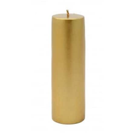Zest Candle Zest Candle CPZ-124-24 2 x 6 in. Metallic Bronze Gold Pillar Candle -24pcs-Case - Bulk CPZ-124_24